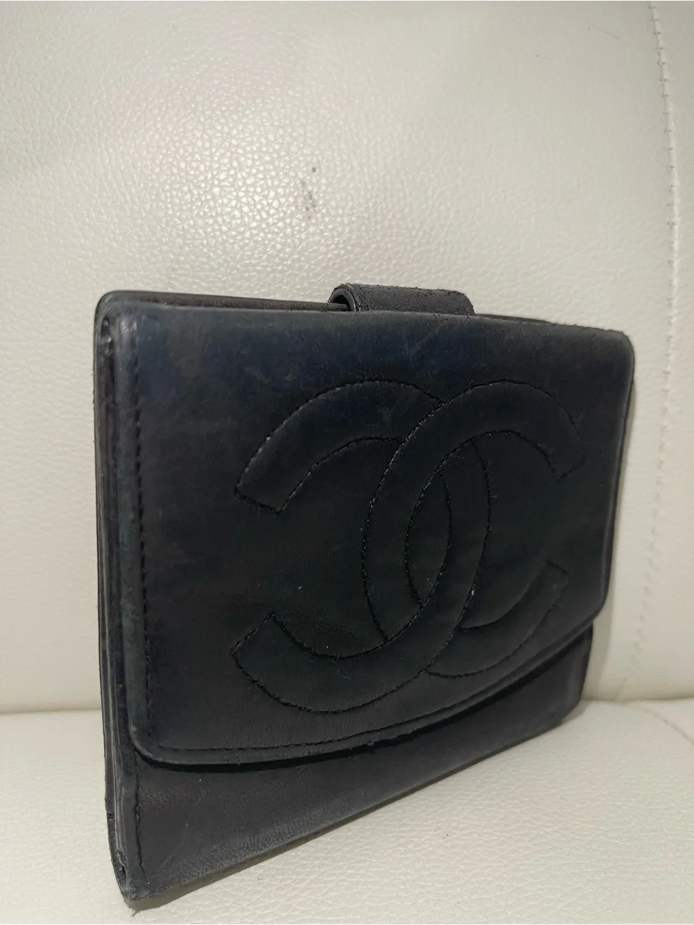 Authentic CHANEL Timeless CC Logo Lambskin Leather Wallet